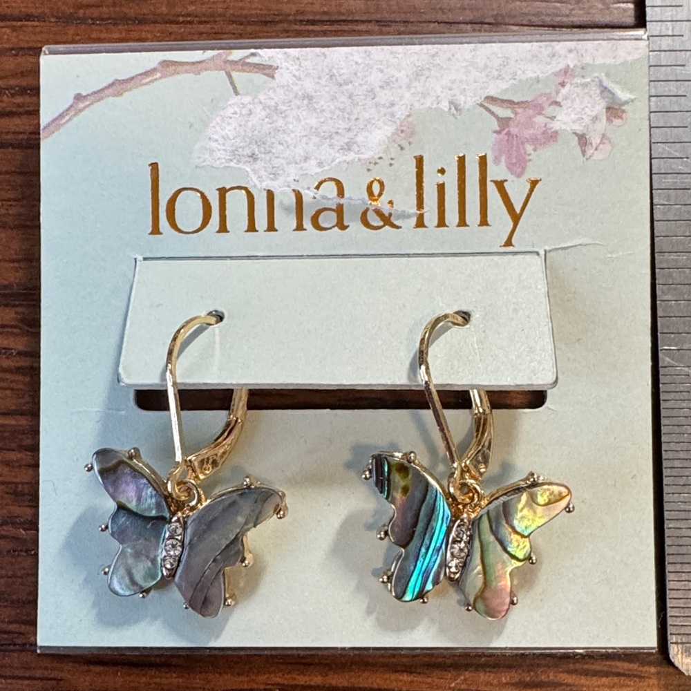 Lonna & Lilly Iridescent Butterfly Earrings